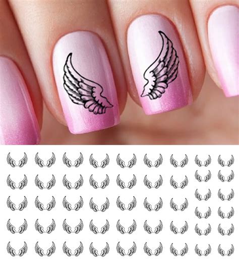 diseño de uñas con alas de angel|Uñas con ala de ángel fácil de pegar paso a paso.